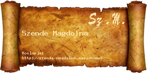 Szende Magdolna névjegykártya